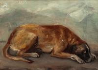Five Works of Art depicting Mastiffs Largest: 12 1/4 x 9 1/4 inches.