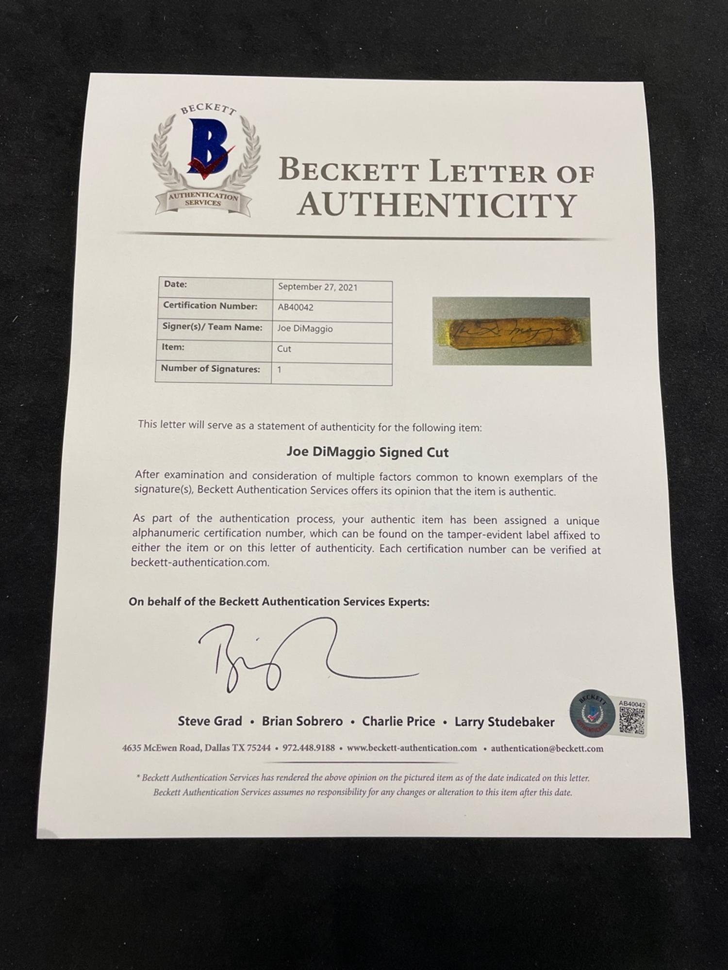 A Group of Three Vintage Baseball Hall of Fame Signed Autograph Cuts, Including Connie Mack, Chief Bender and Joe DiMaggio (Beckett Authentication Services BAS Certified),