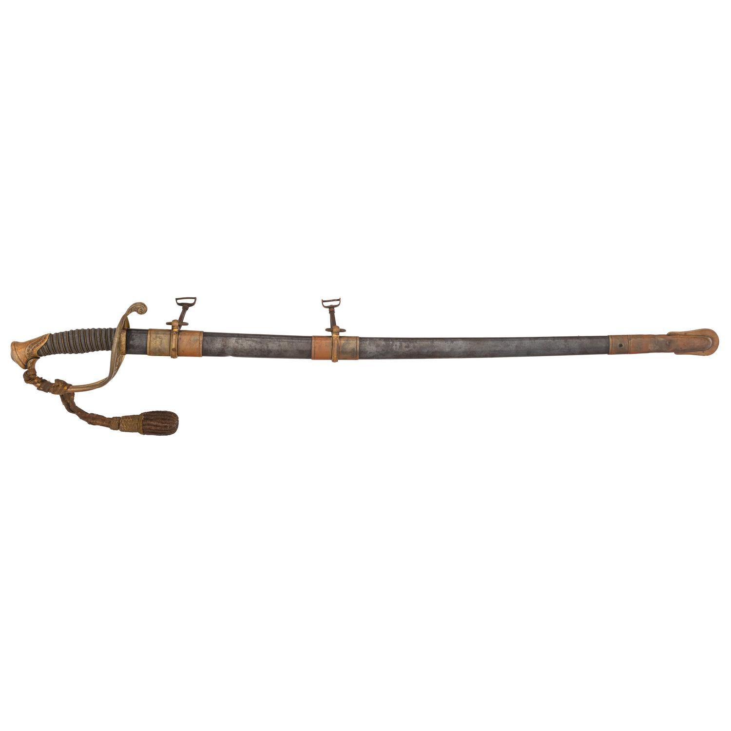 Captain E.L. Jones, Company D, 54th Massachusetts Infantry, WIA Fort Wagner, South Carolina, Model 1850 foot officer's presentation sword.