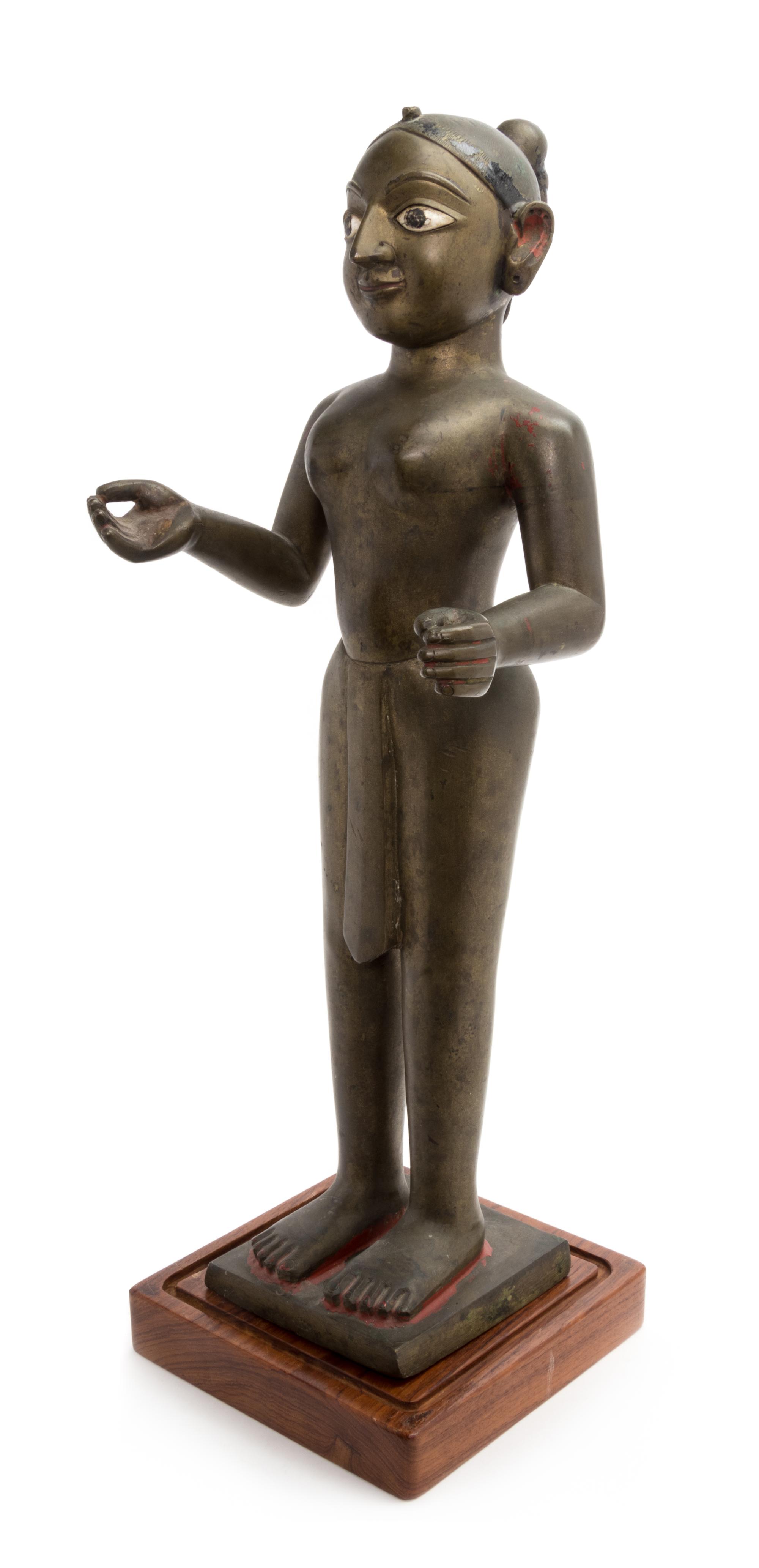 An Indian Bronze Figure of Jina Height 23 inches. — BENGAL, 18TH/19TH CENTURY
