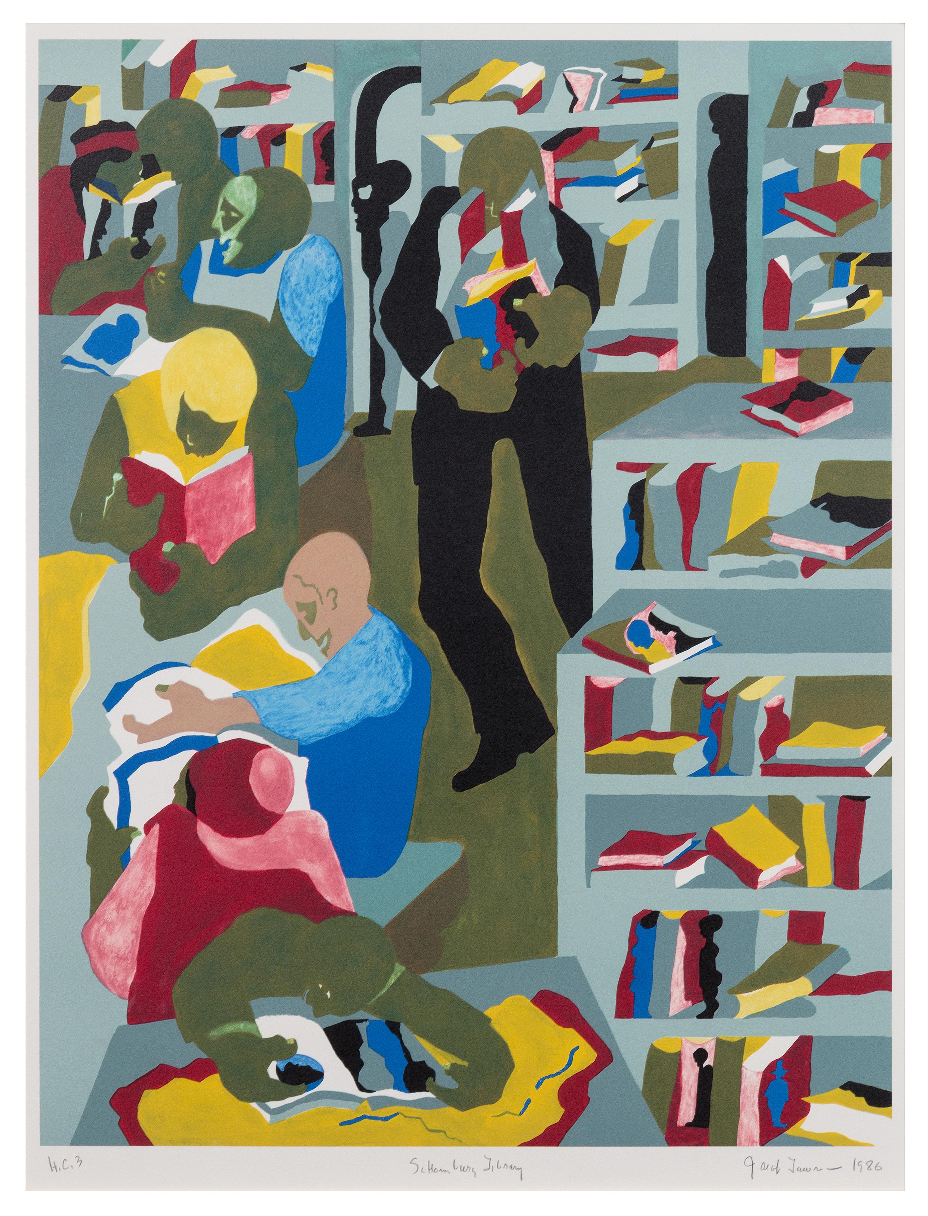 Jacob Lawrence, (American, 1917-2000), Schomburg Library, 1986