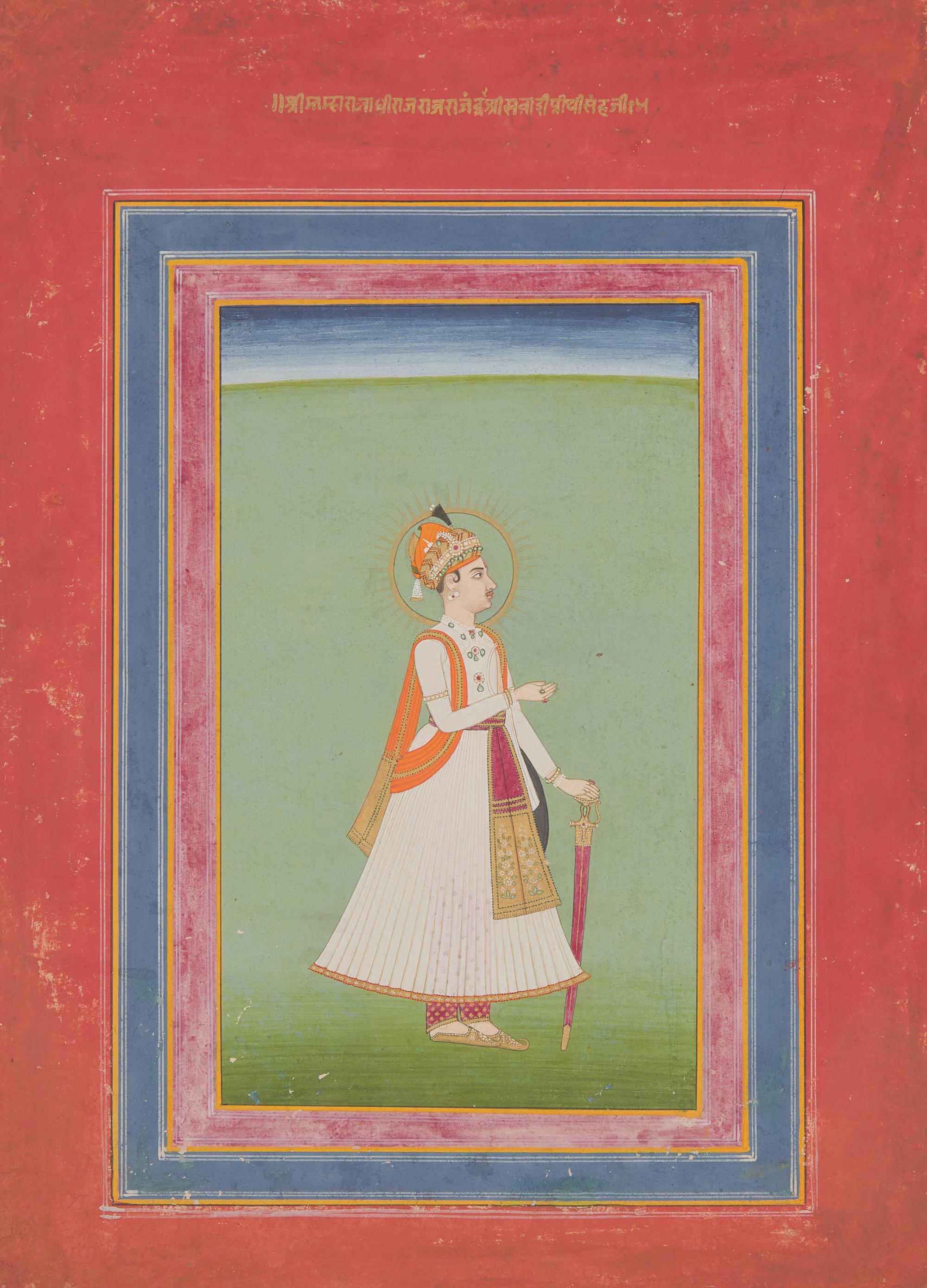 Four Mughal Style Indian Miniature Portraits — 莫臥兒風格細密畫四幅