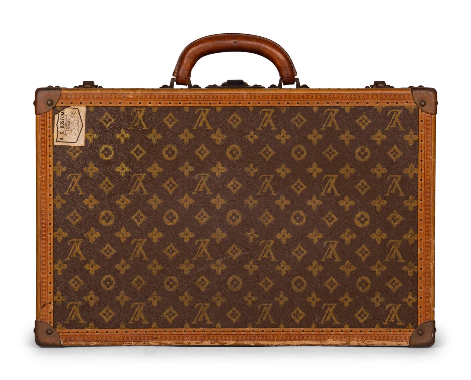Louis Vuitton Stamped Hardside Suitcase, 1920s