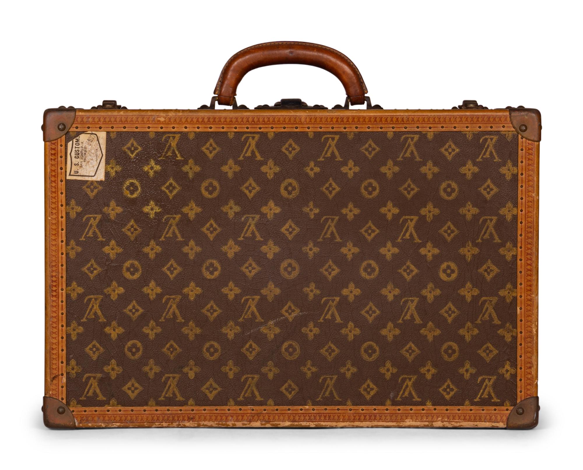 Louis Vuitton Stamped Hardside Suitcase, 1920s