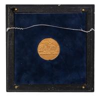 An American Framed Bronze Commemorative Medal Diameter of medal 2 1/4 inches.