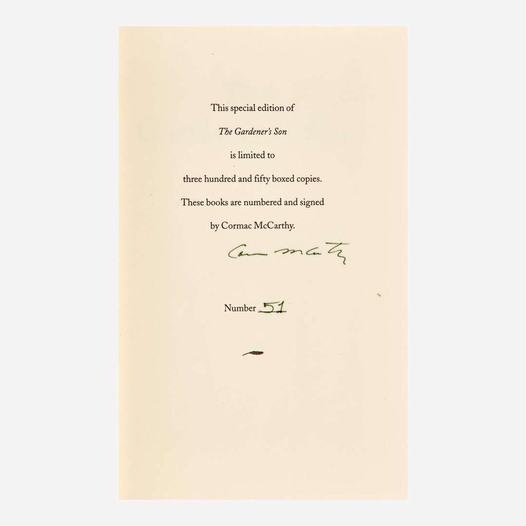 [Literature] McCarthy, Cormac Group of 3 Titles in 4 Volumes