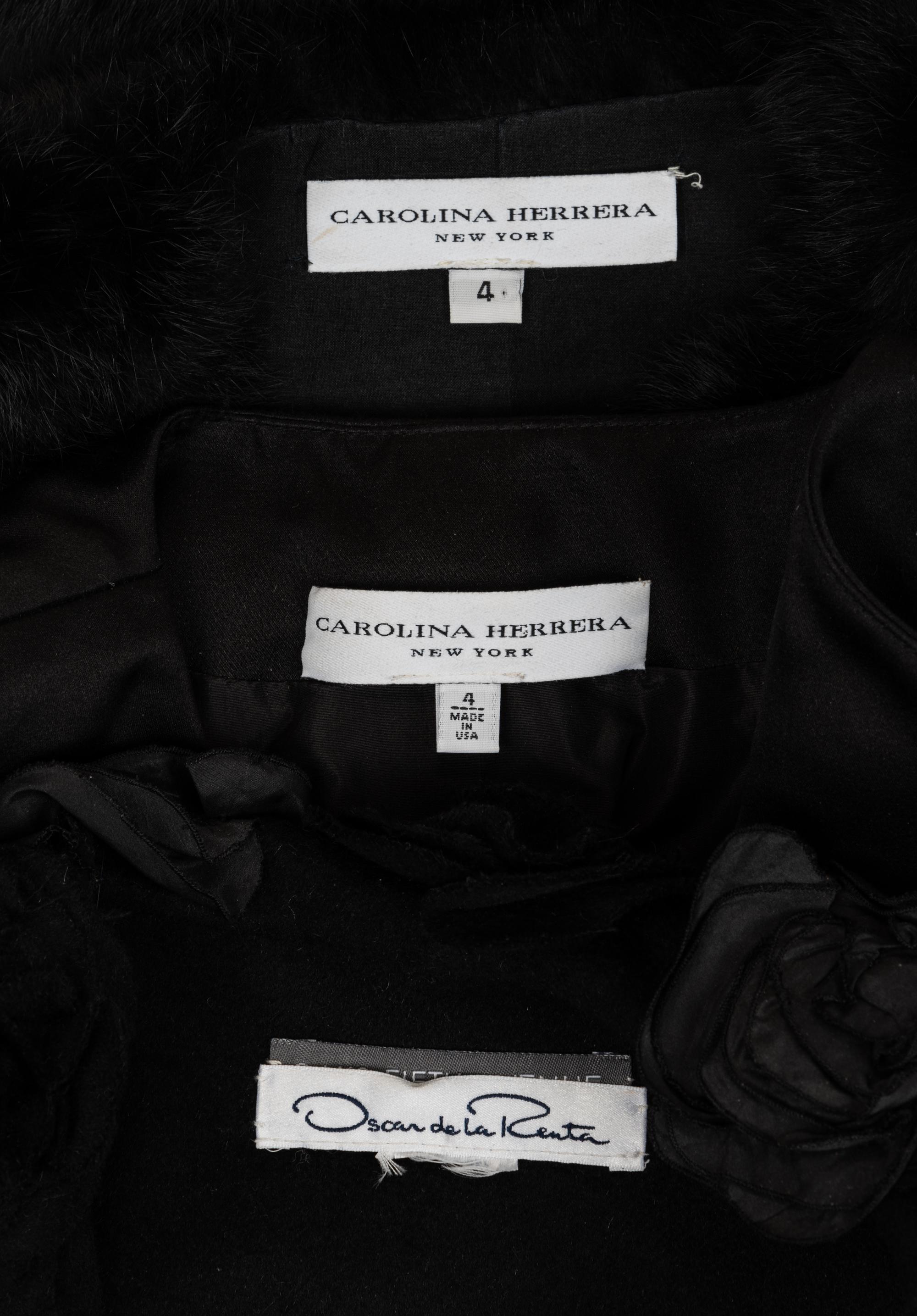 Three Designer Jackets: Two Carolina Herrera, One Oscar de la Renta, 2000s