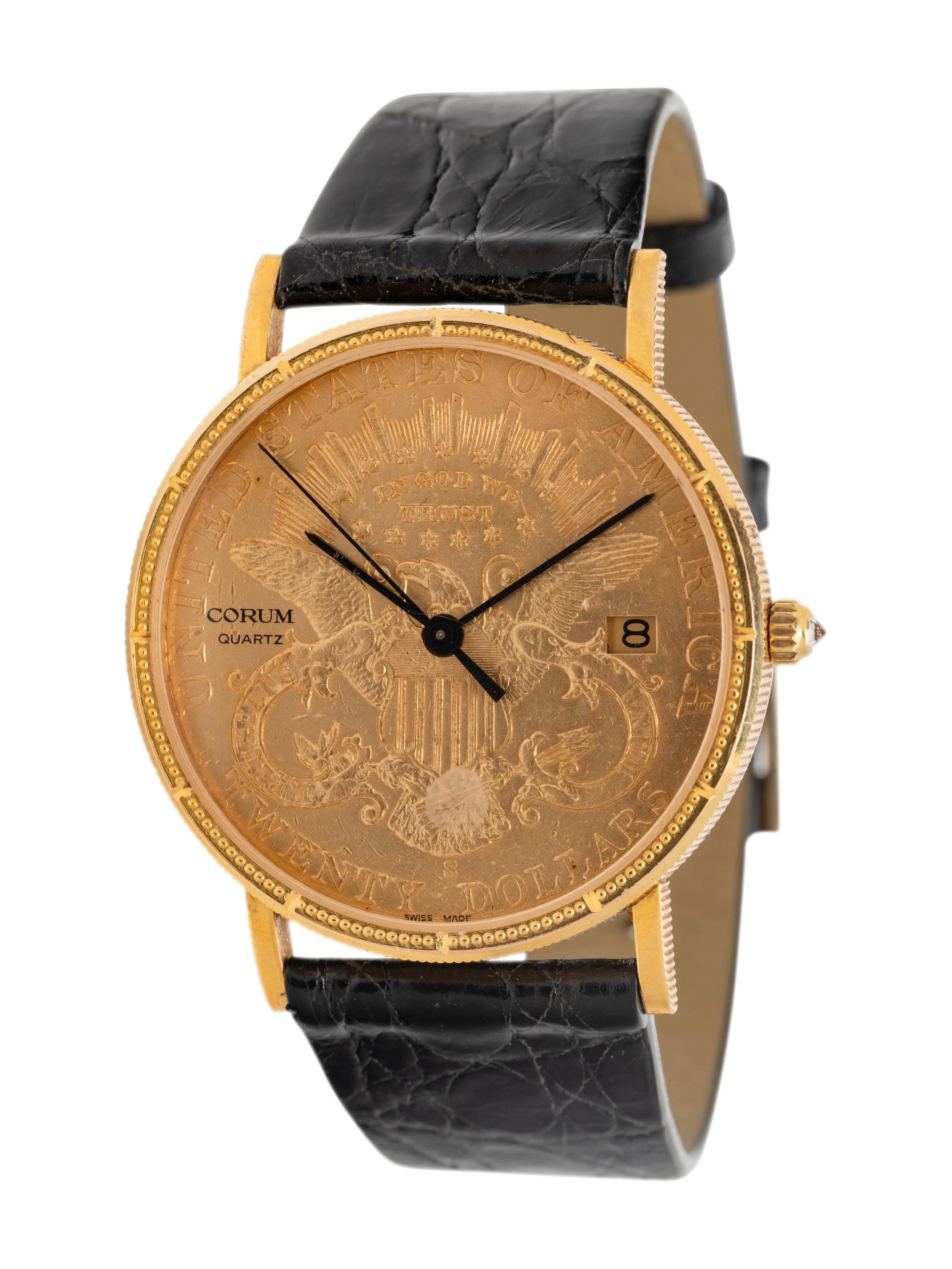 CORUM, 18K YELLOW GOLD $20 GOLD COIN WATCH