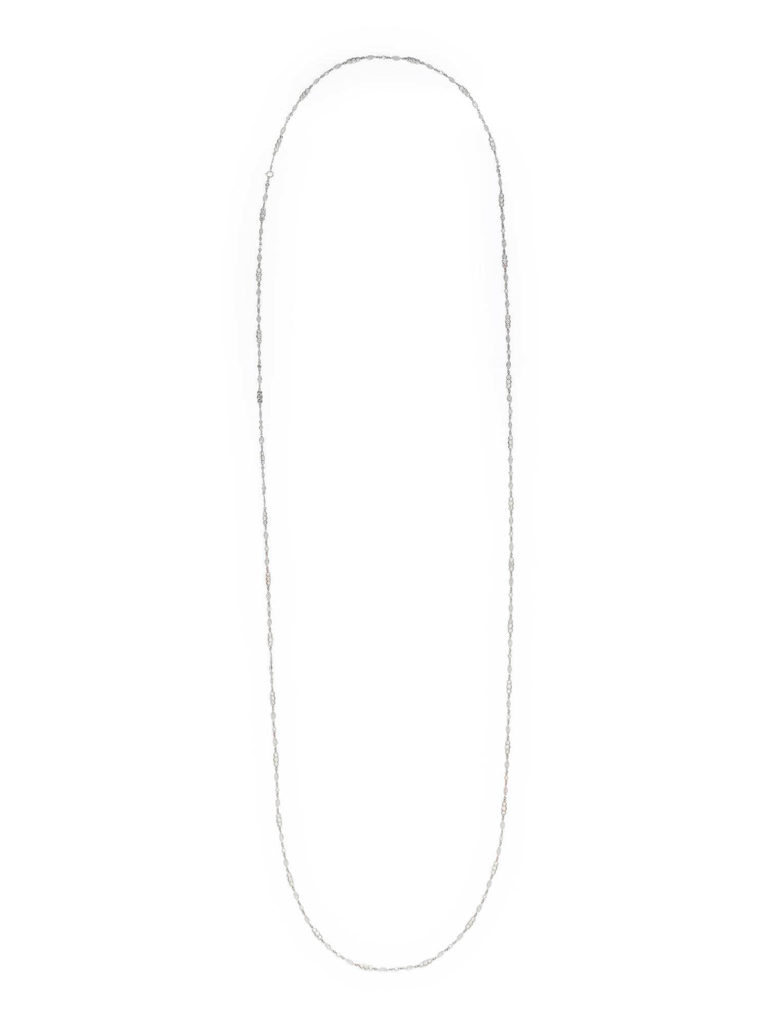 WHITE GOLD AND DIAMOND LONGCHAIN NECKLACE
