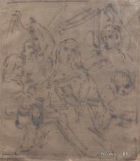 After Carlo Maratti, (Italian, 1625-1713), Study for a Biblical Scene Depicting the Madonna, together with a Marinet drawing Hussers Pr
