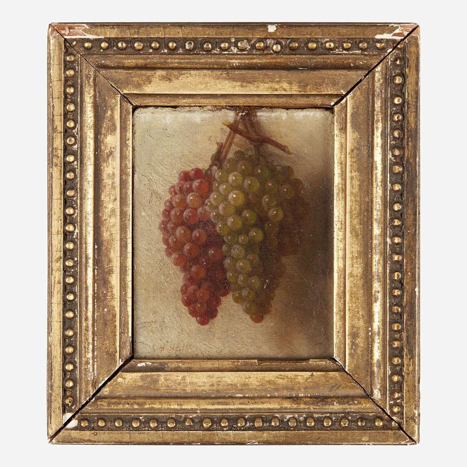 George Henry Hall (American, 1825-1913) Still Life with Hanging Grapes