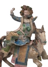 Two Chinese Sancai Glazed Pottery Figures