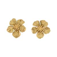 TIFFANY & CO., YELLOW GOLD DOGWOOD FLOWER EARCLIPS
