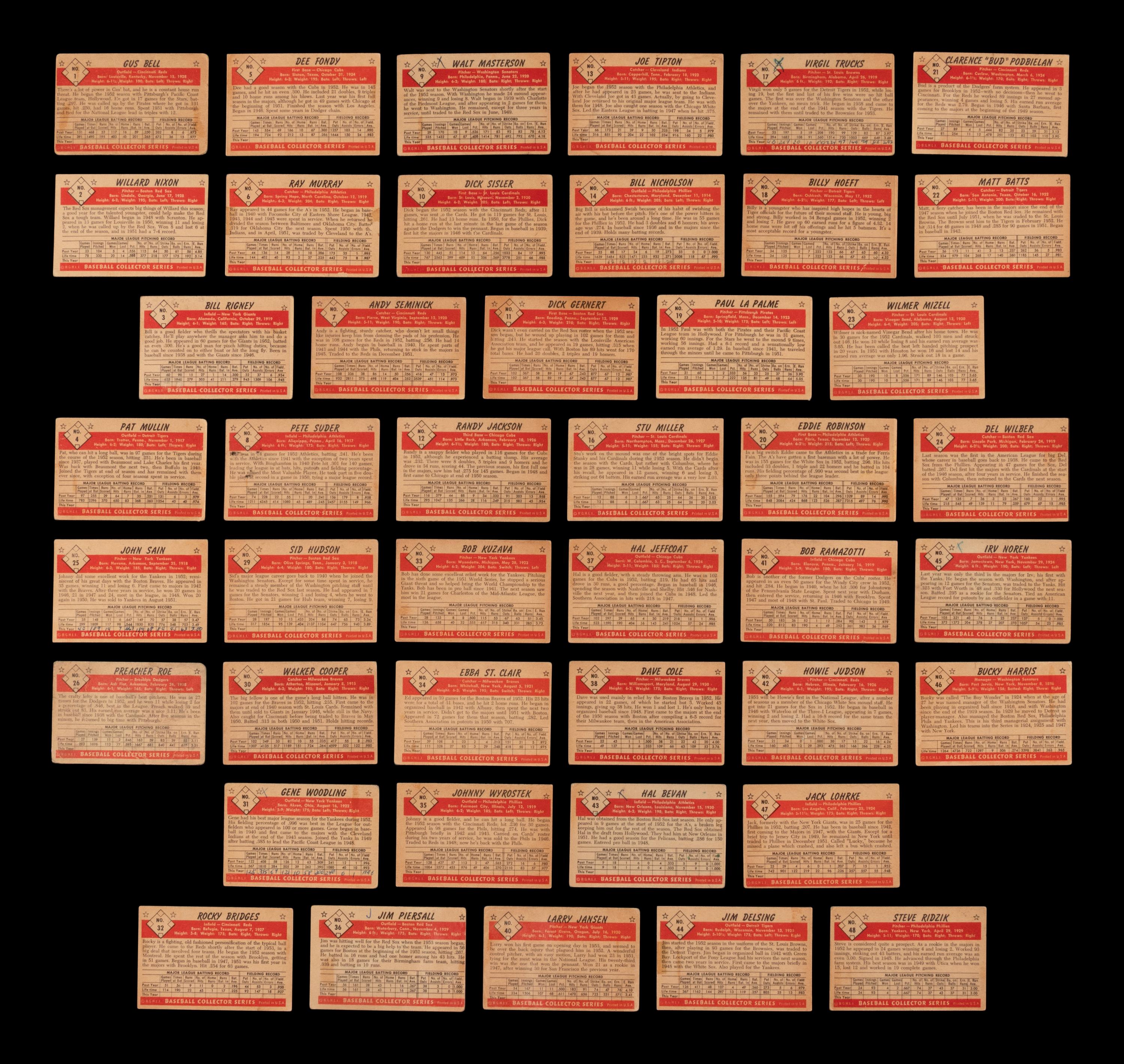 A Complete Set of 1953 Bowman Black & White Baseball Cards (64/64)