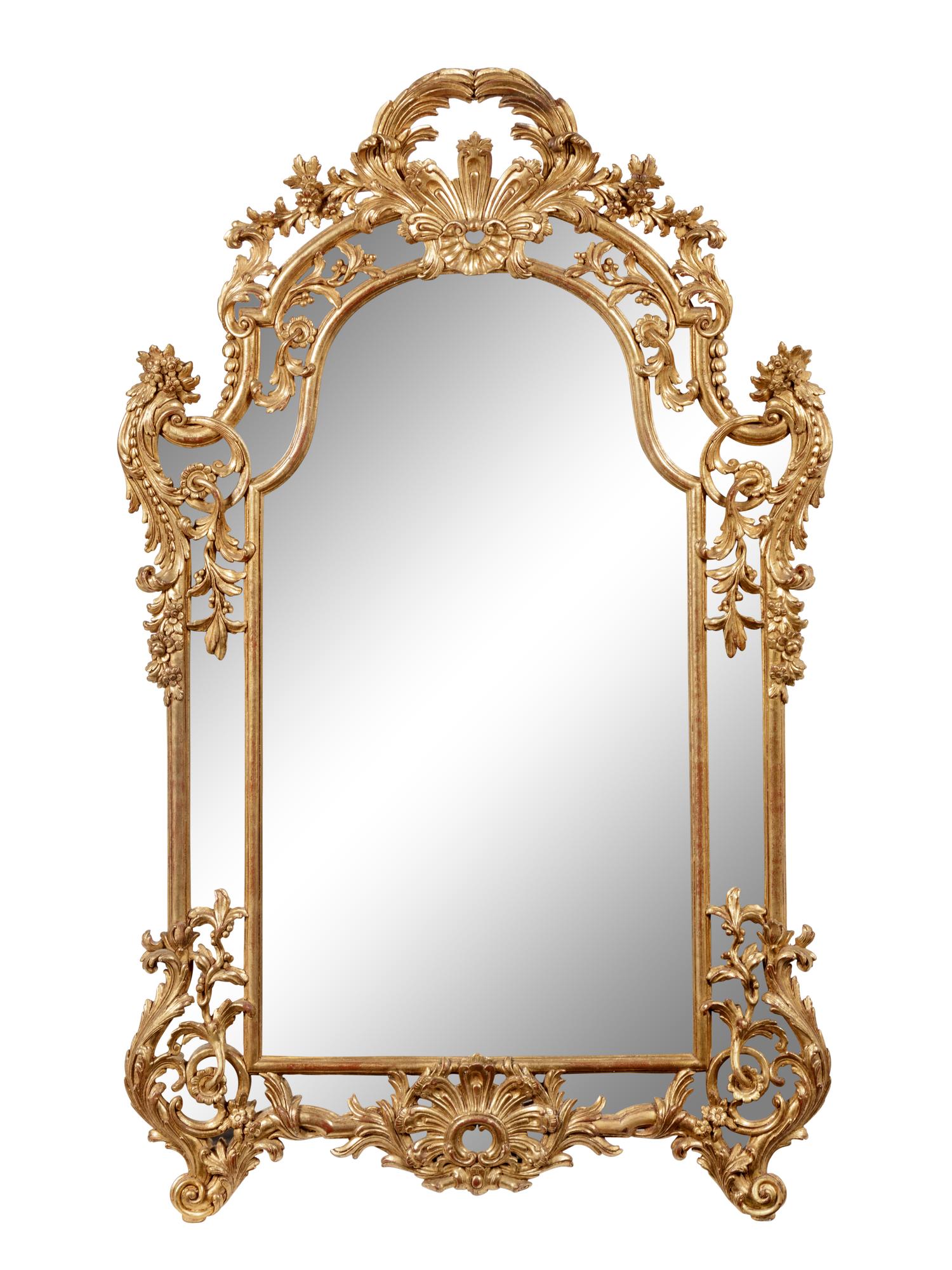 A Pair of Rococo Revival Giltwood Mirrors