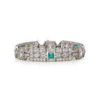 ART DECO, DIAMOND AND EMERALD BRACELET