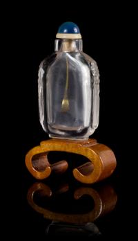 A Rock Crystal Snuff Bottle Height 2 1/2 inches.
