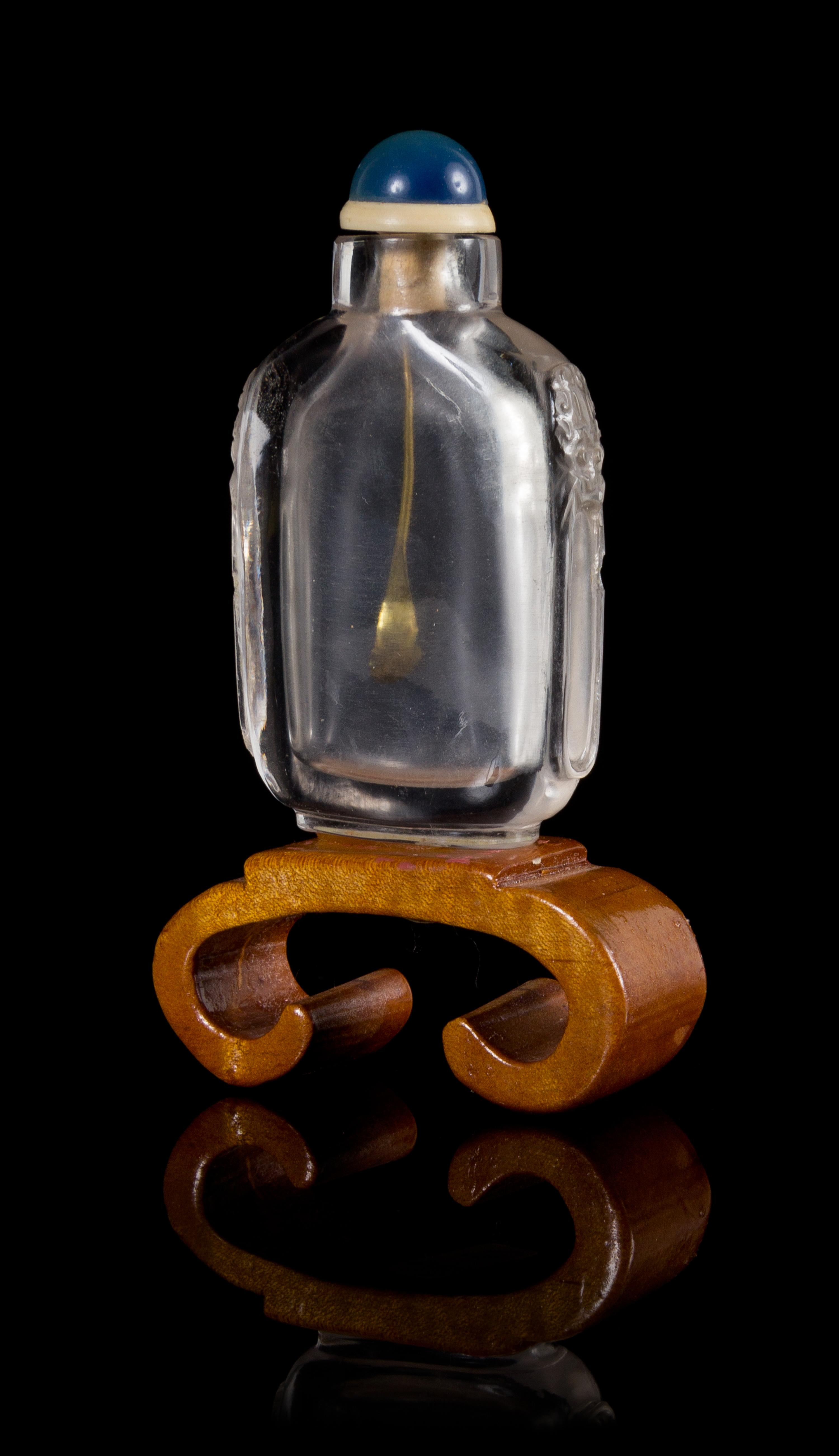 A Rock Crystal Snuff Bottle Height 2 1/2 inches.
