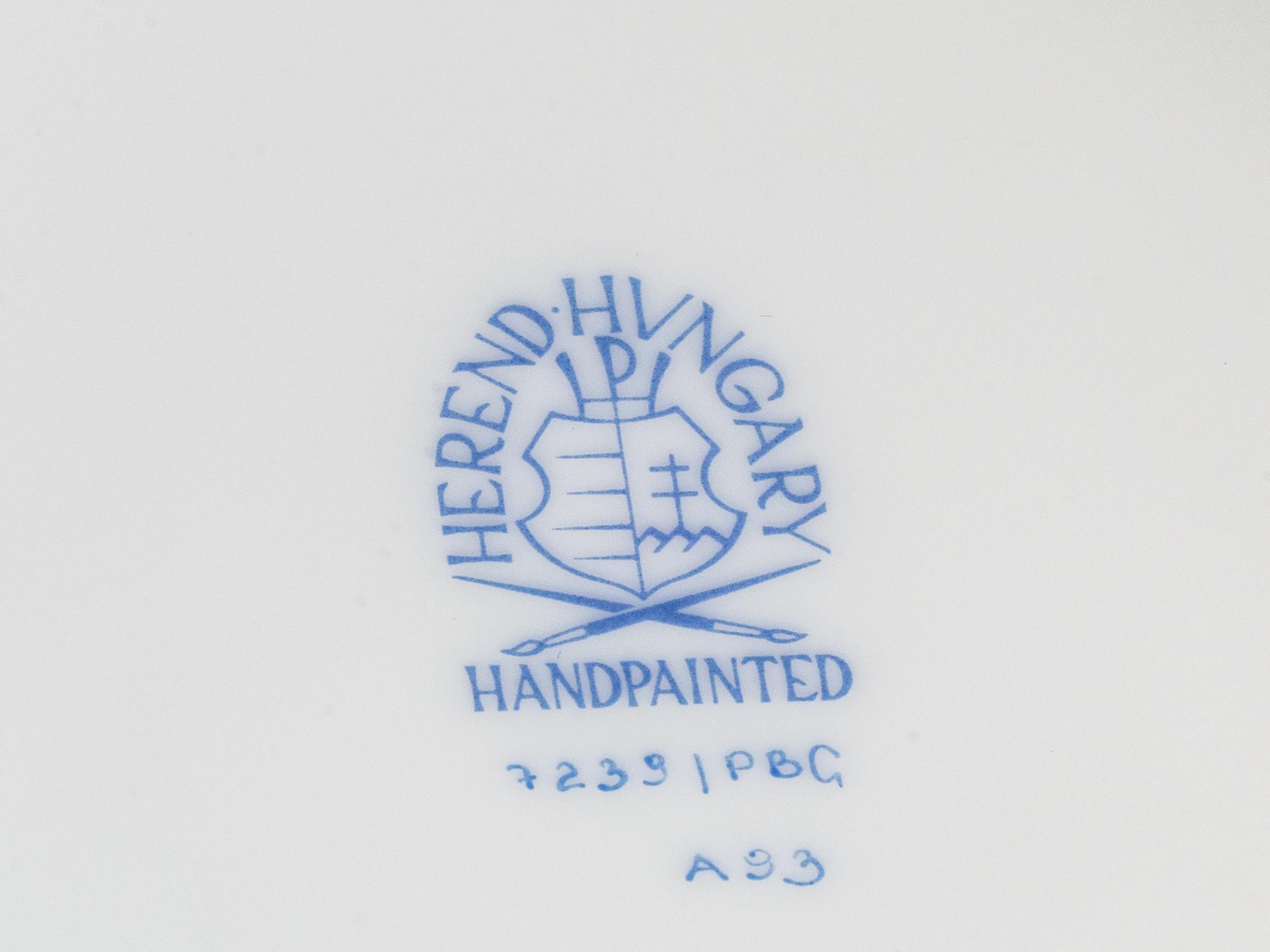 A Pair of Herend Porcelain Cache Pots