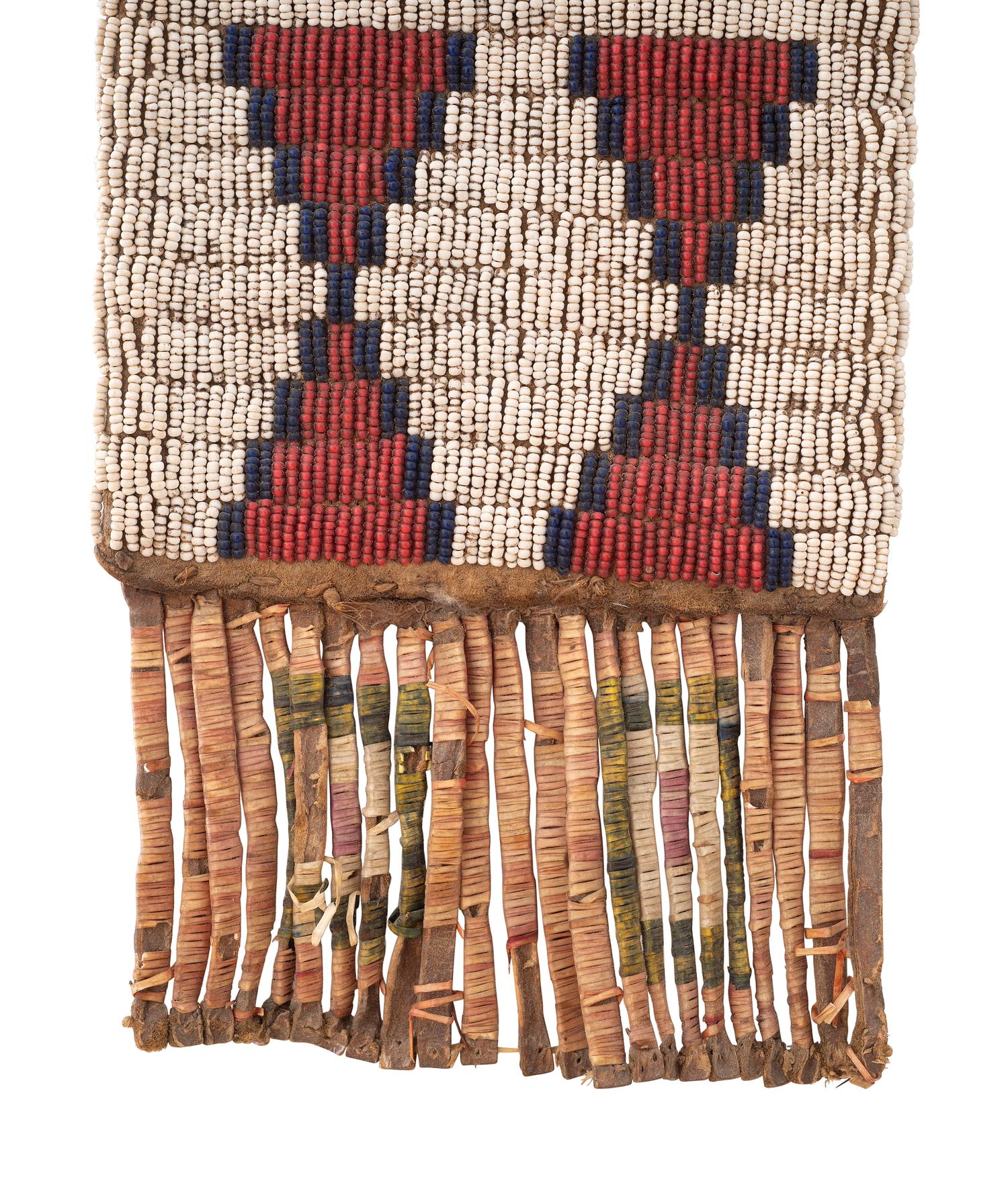Sioux Beaded Buffalo Hide Bag and Club