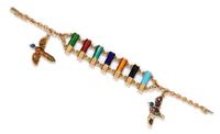 A Yellow Gold and Polychrome Enamel Hunting Motif Bracelet, 33.90 dwts.