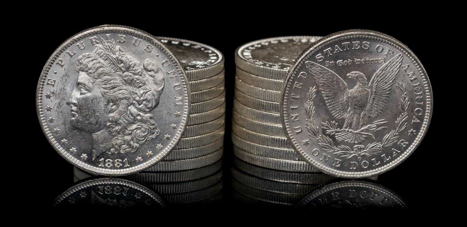 A Group of Twenty United States 1881-O Morgan Silver Dollar Coins