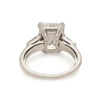 Emerald Cut Diamond and Platinum Ring