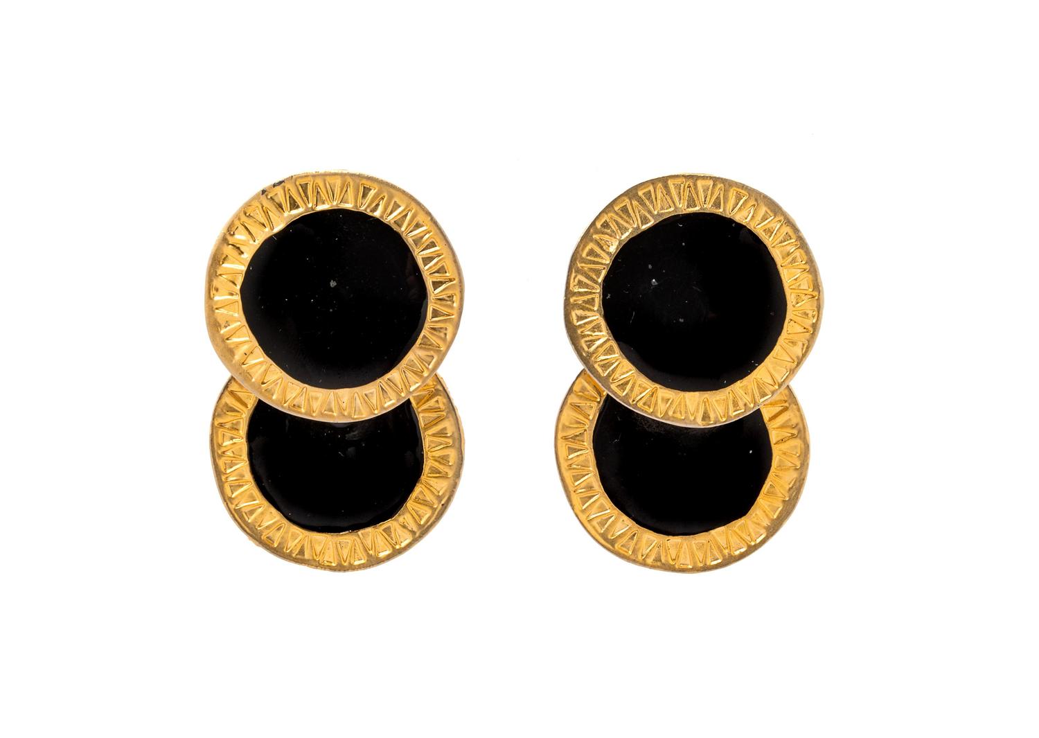 Assortment of 14 Pairs of Goldtone Earrings, 1980-2000s