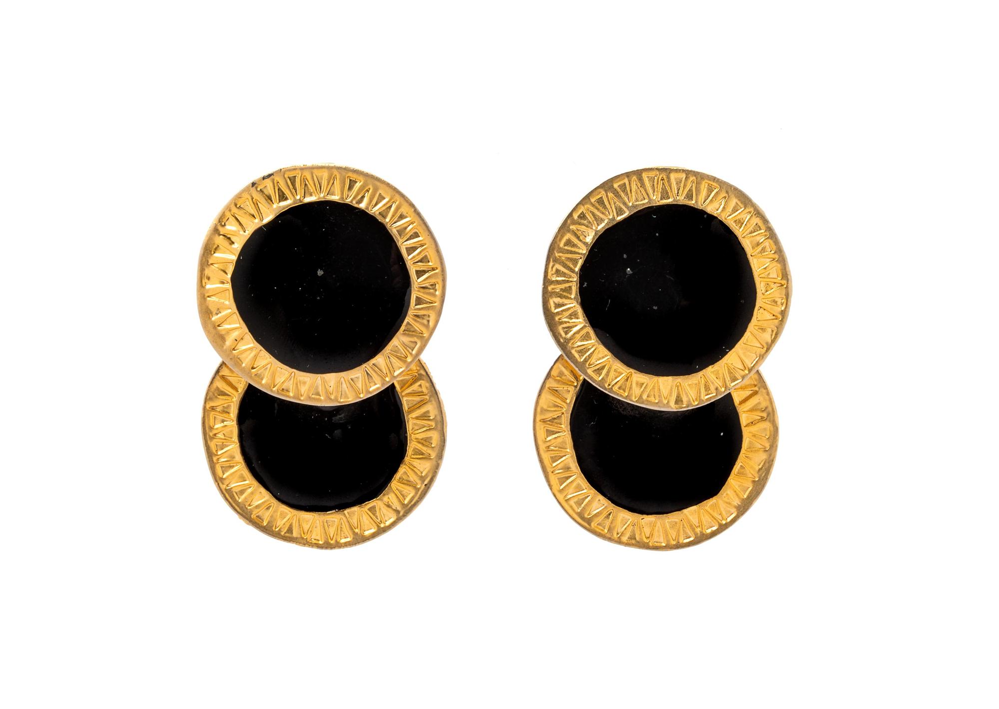 Assortment of 14 Pairs of Goldtone Earrings, 1980-2000s
