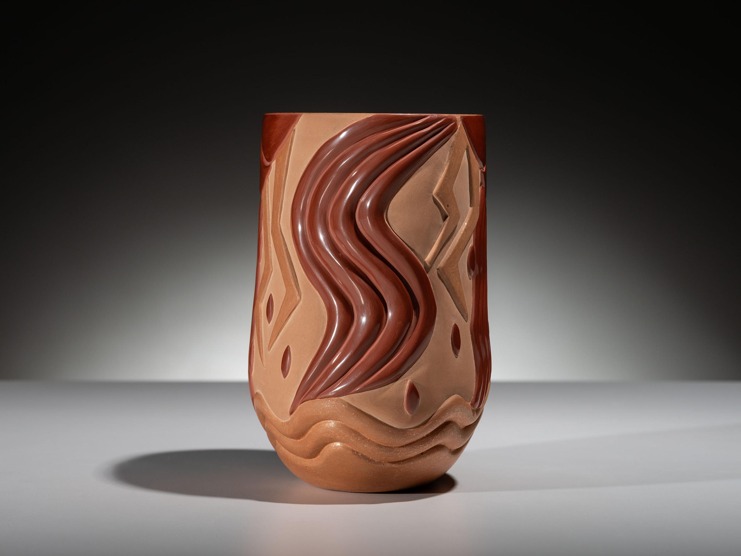 Three-Toned Pottery Vase, Elemental Rain