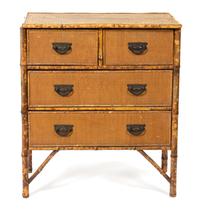 A Victorian Style Bamboo and Rattan Chest of Drawers — 20TH CENTURY