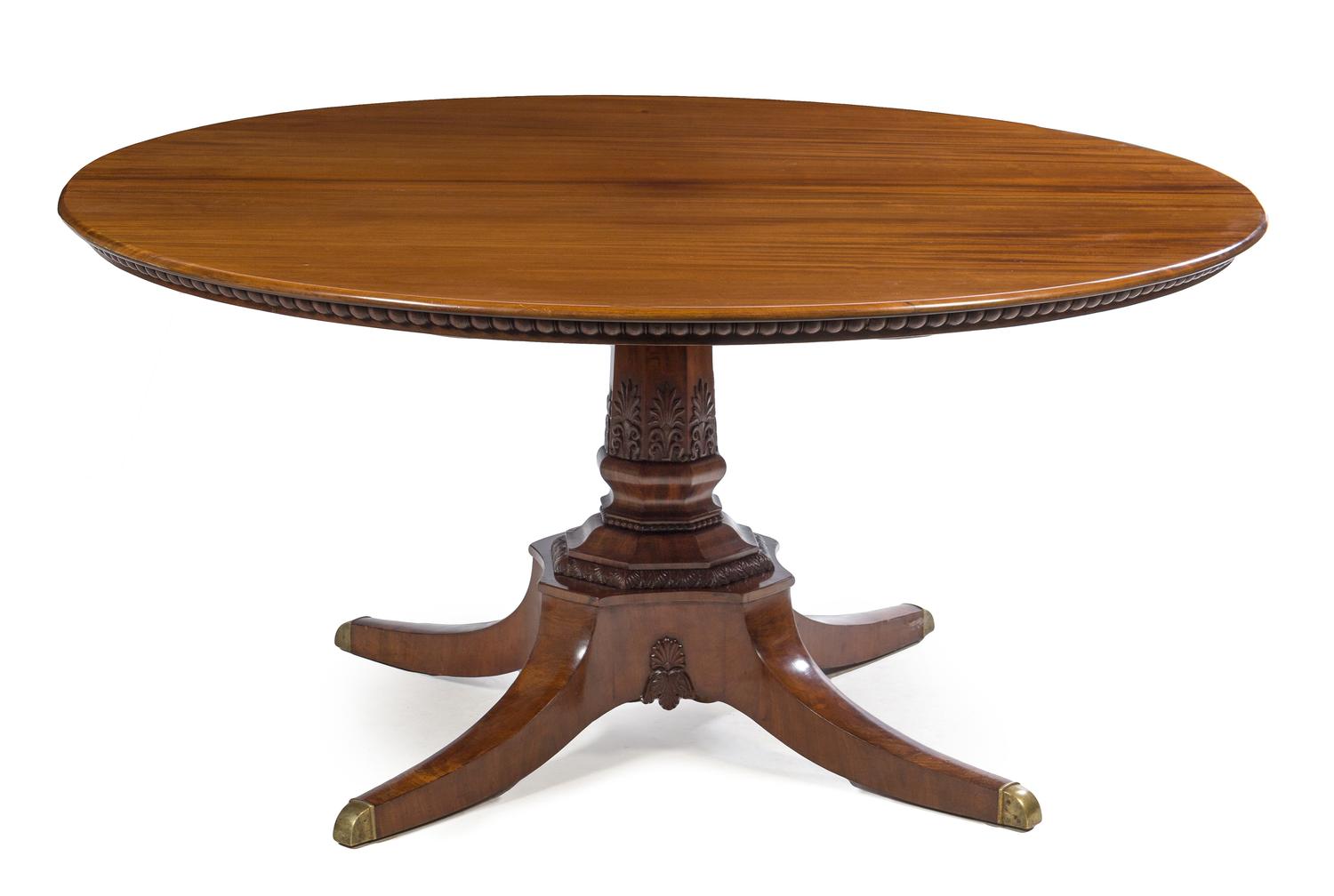 A Regency Mahogany Breakfast Table Height 30 x diameter of top 60 1/2 inches. — EARLY 20TH CENTURY