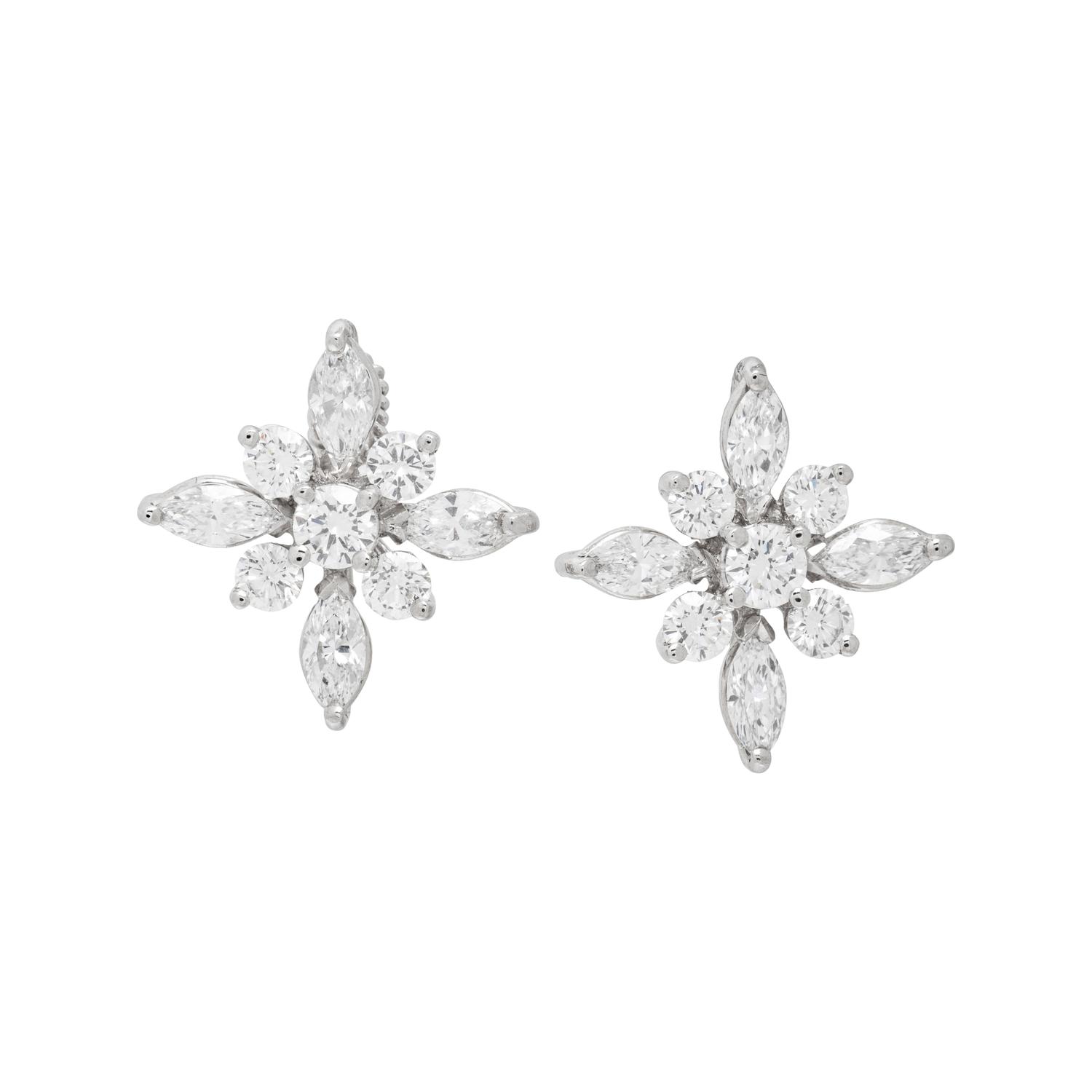 KWIAT, PLATINUM AND DIAMOND CLIP EARRINGS