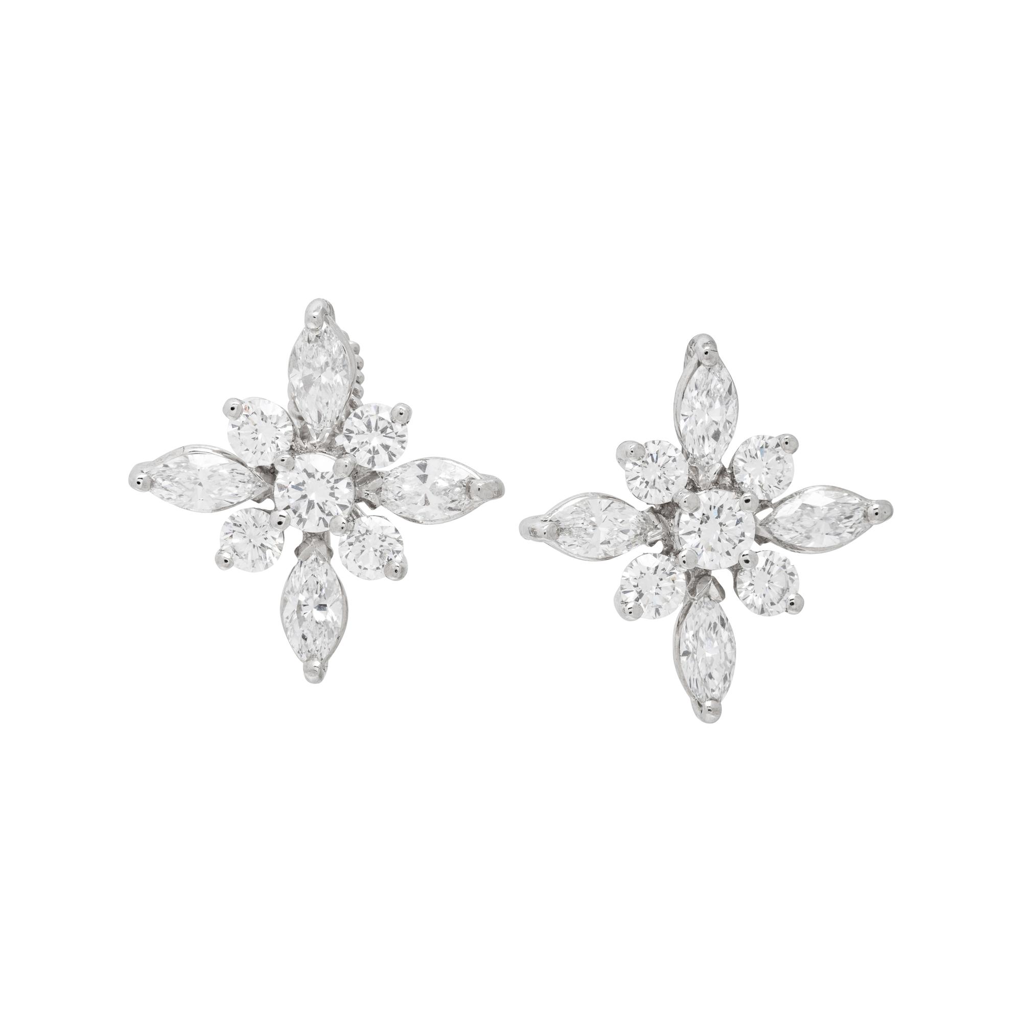 KWIAT, PLATINUM AND DIAMOND CLIP EARRINGS