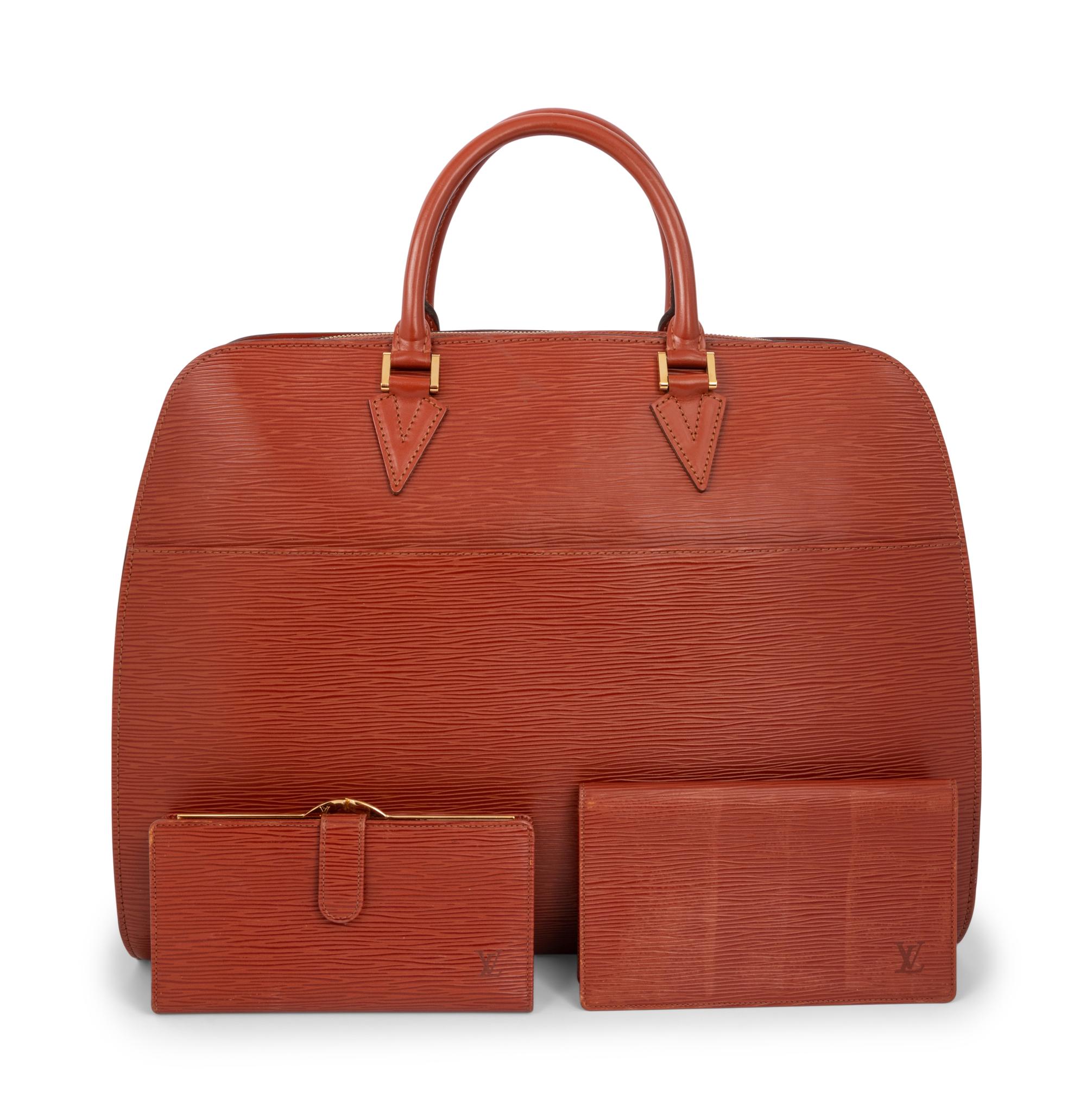 Louis Vuitton Brown Epi Leather Sorbonne Bag and Two Wallets