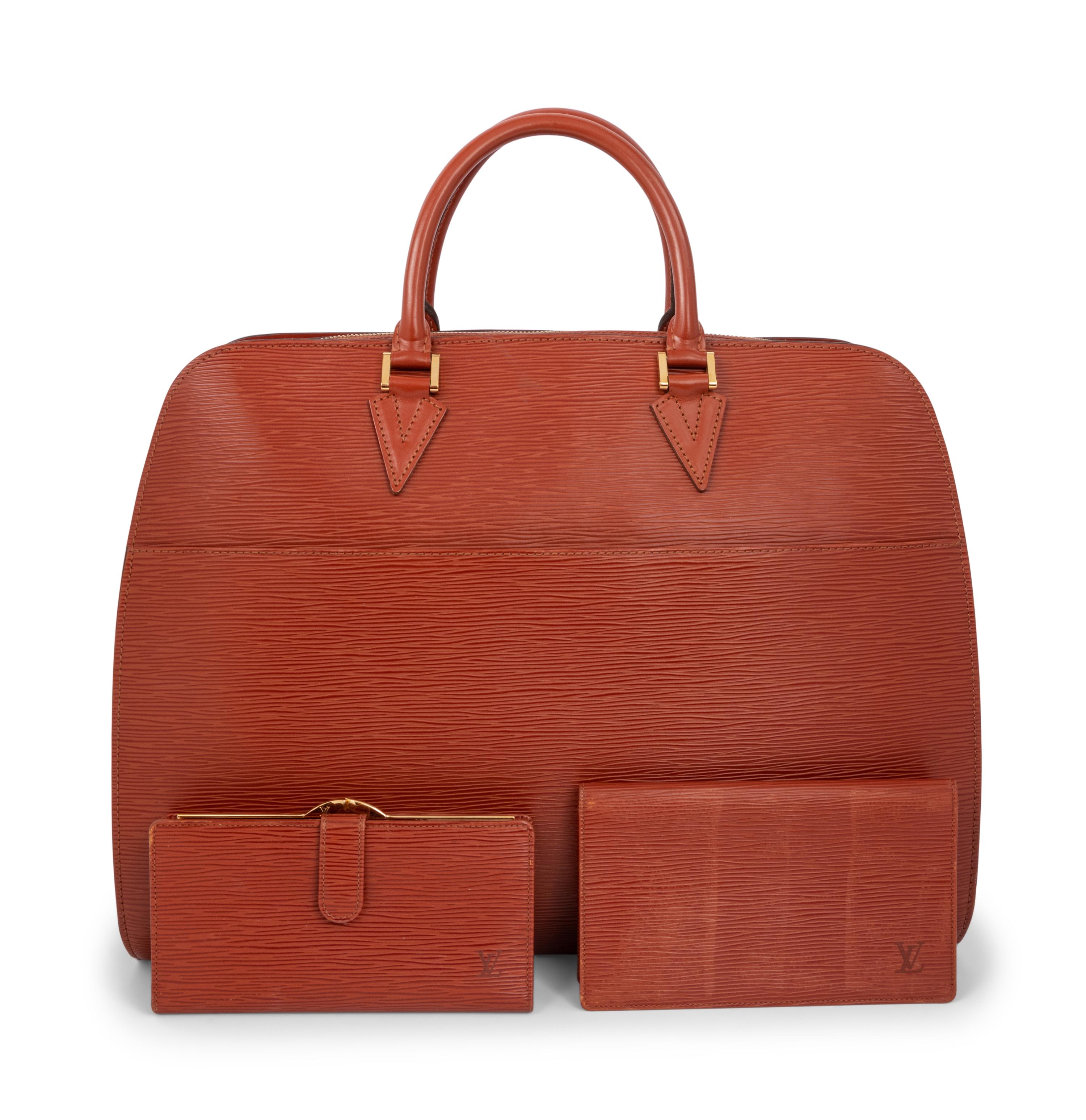 Louis Vuitton Brown Epi Leather Sorbonne Bag and Two Wallets
