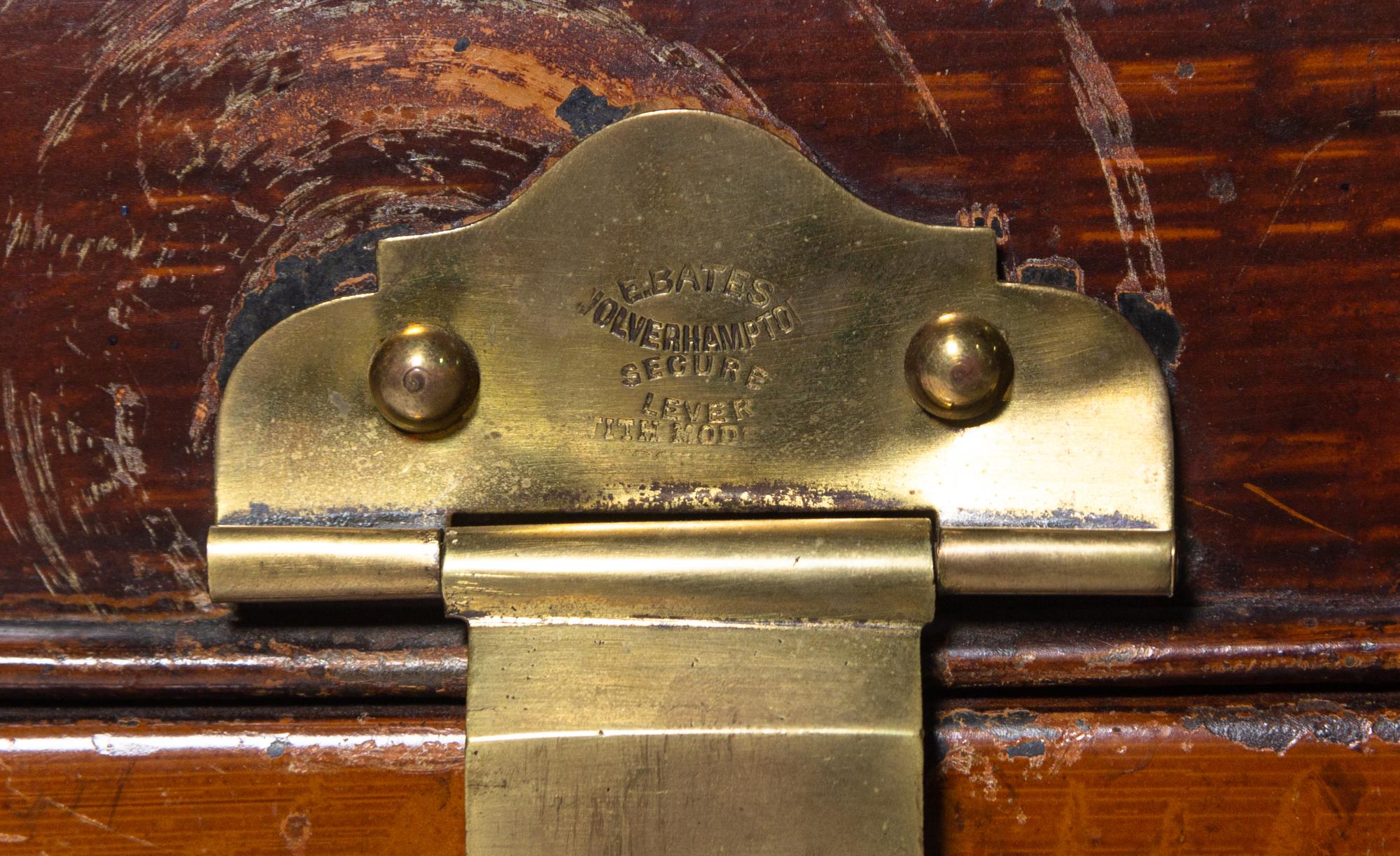 An English Faux Bois Tole Blanket Chest