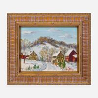 Mildred S. Gehman (American, 1908-2006) Winter Stream; together with Winter Village