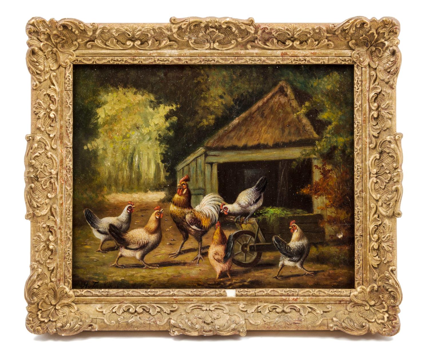 Artist Unknown, (19th/20th Century), Six Roosters