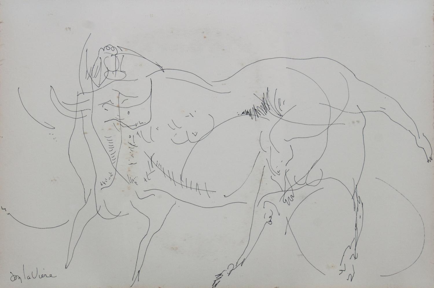 Don LaViere Turner, (Wisconsin, 1929-1997), Woman and Bull