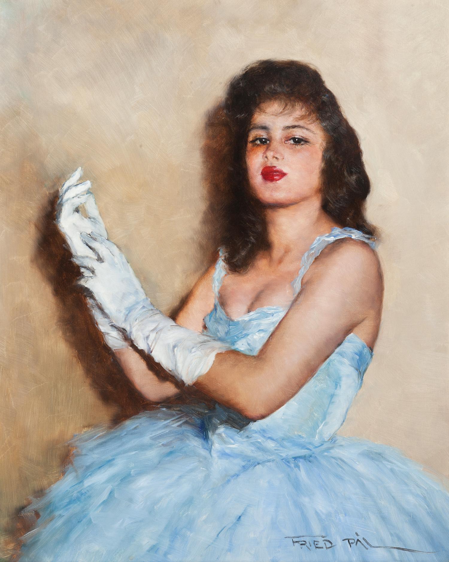 Woman in Blue Dress