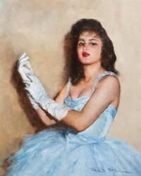 Woman in Blue Dress