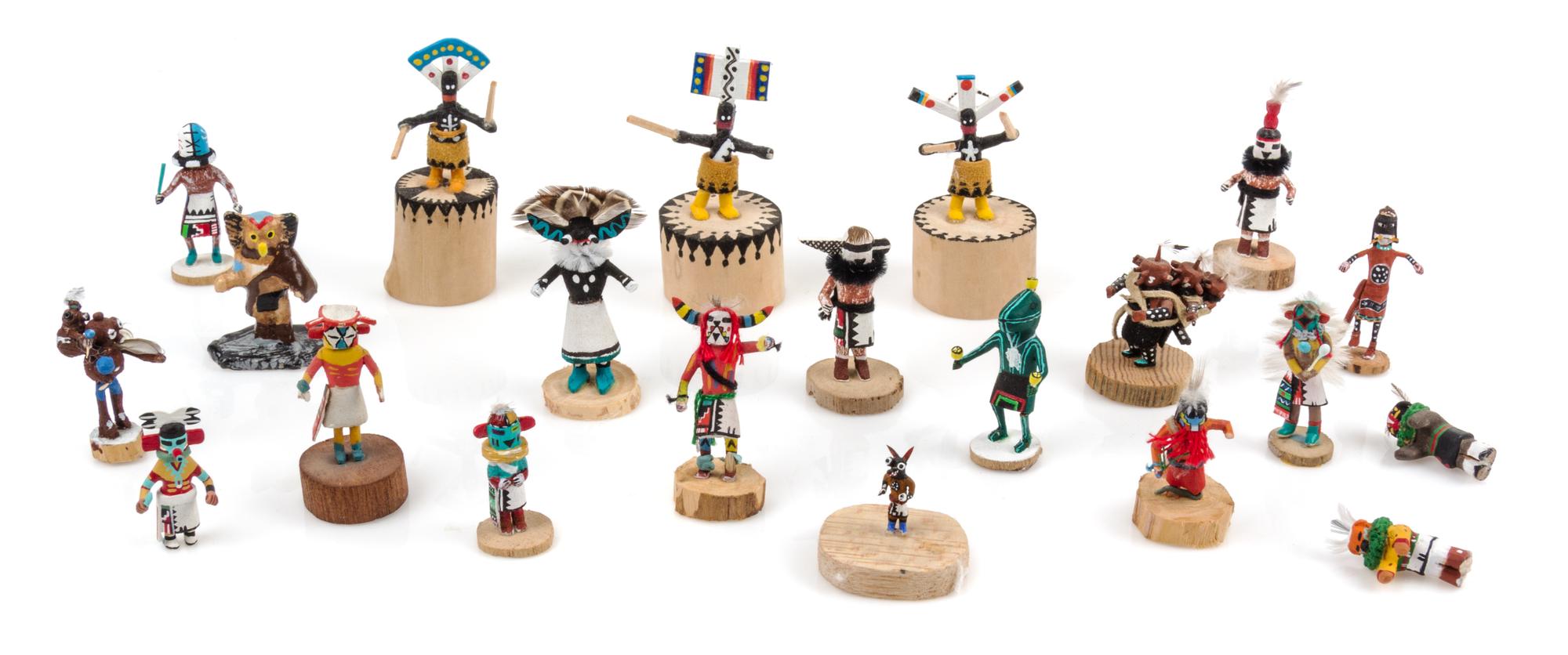 A Group of Native American Kachina Dolls Height of tallest 2 1/4 inches. — Various Makers