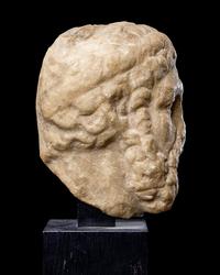 A Roman Marble Portrait Head of a Beaded Man
