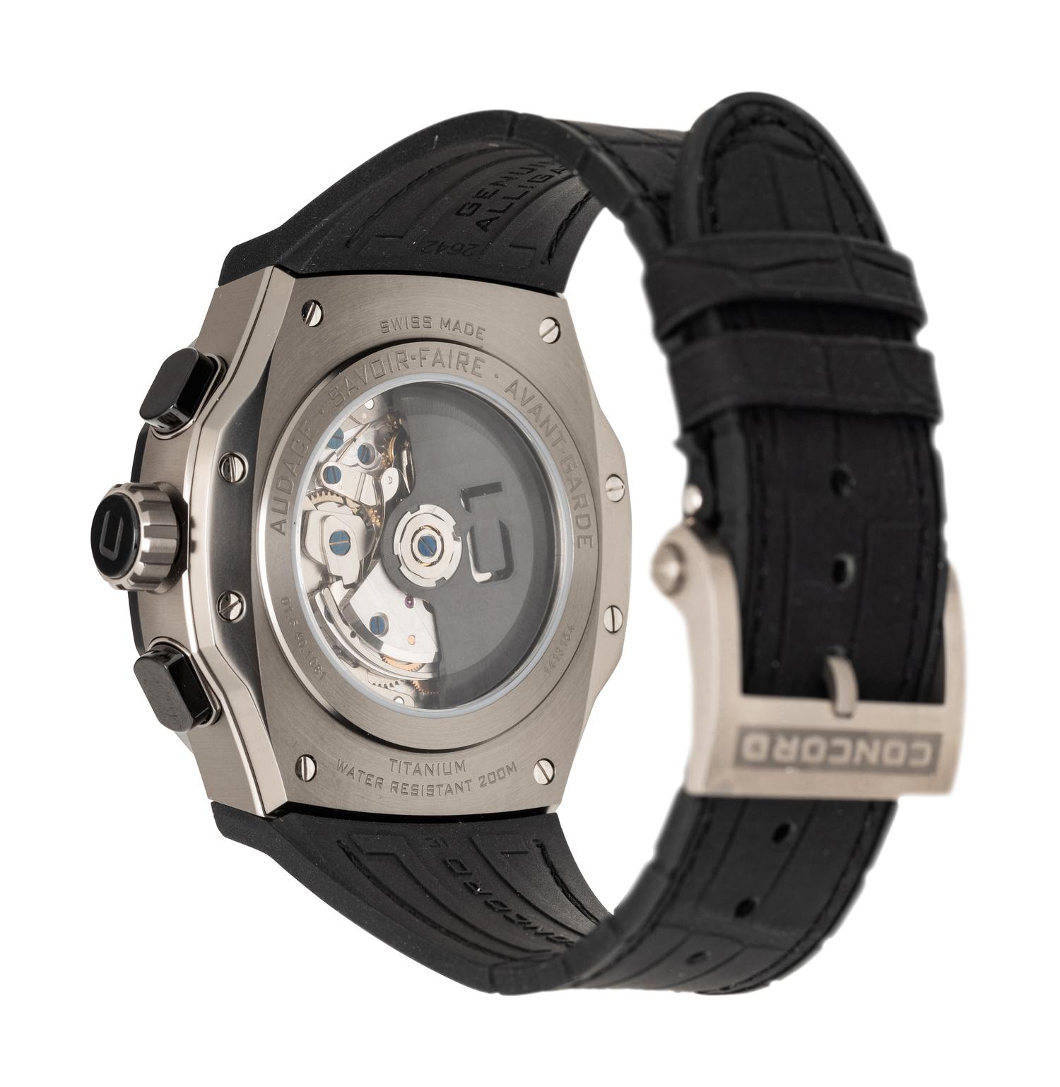 CONCORD, REF. 01.6.40.1081 TITANIUM AND CERAMIC 'C1' CHRONOGRAPH WATCH