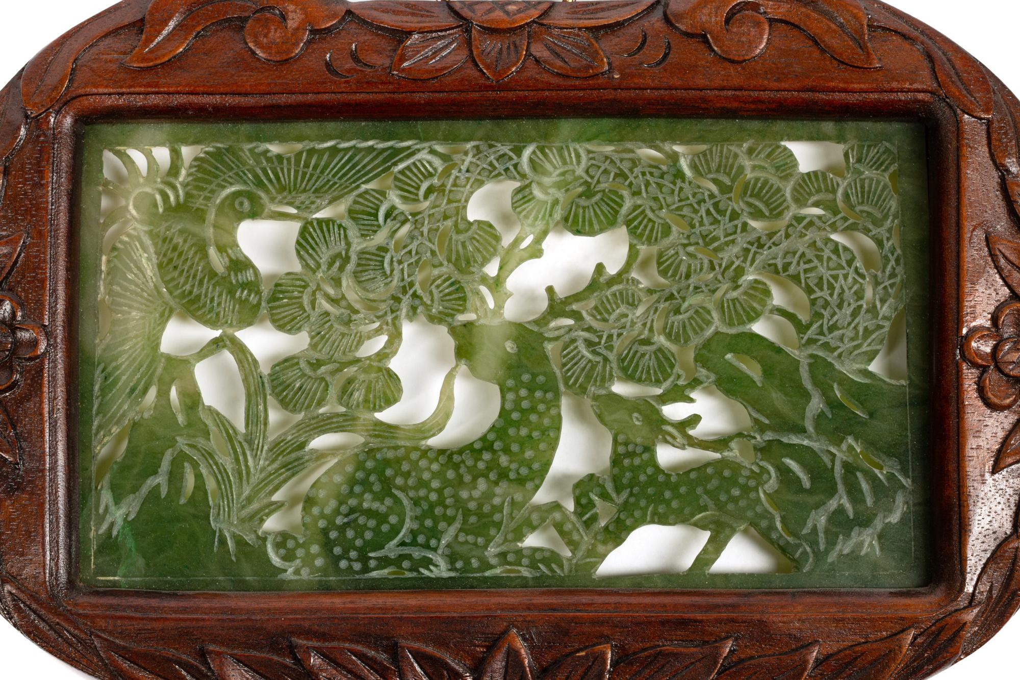 A Set of Four Chinese Export Framed Hardstone Plaques