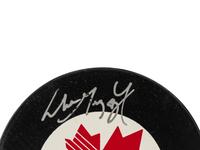 A Wayne Gretzky Signed Autograph Canada Hockey Puck (Beckett Authentication Services Letter BAS Certified),