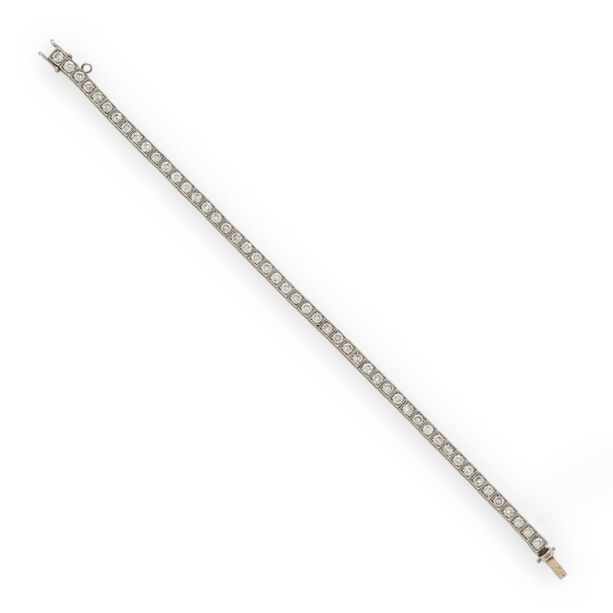 Platinum and Diamond Line Bracelet