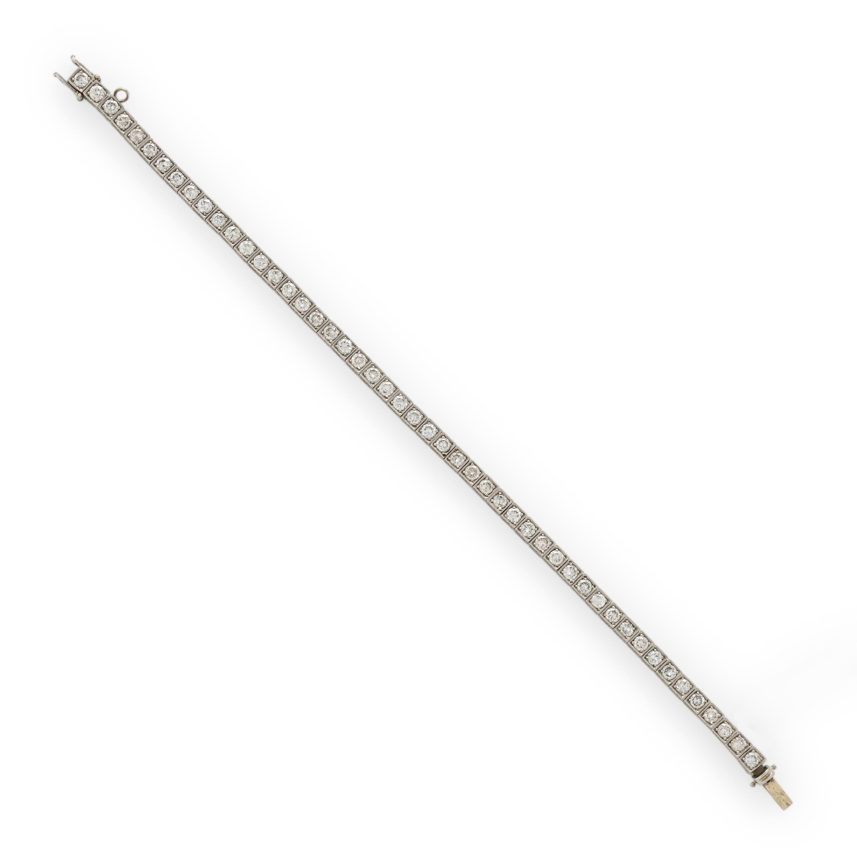 Platinum and Diamond Line Bracelet