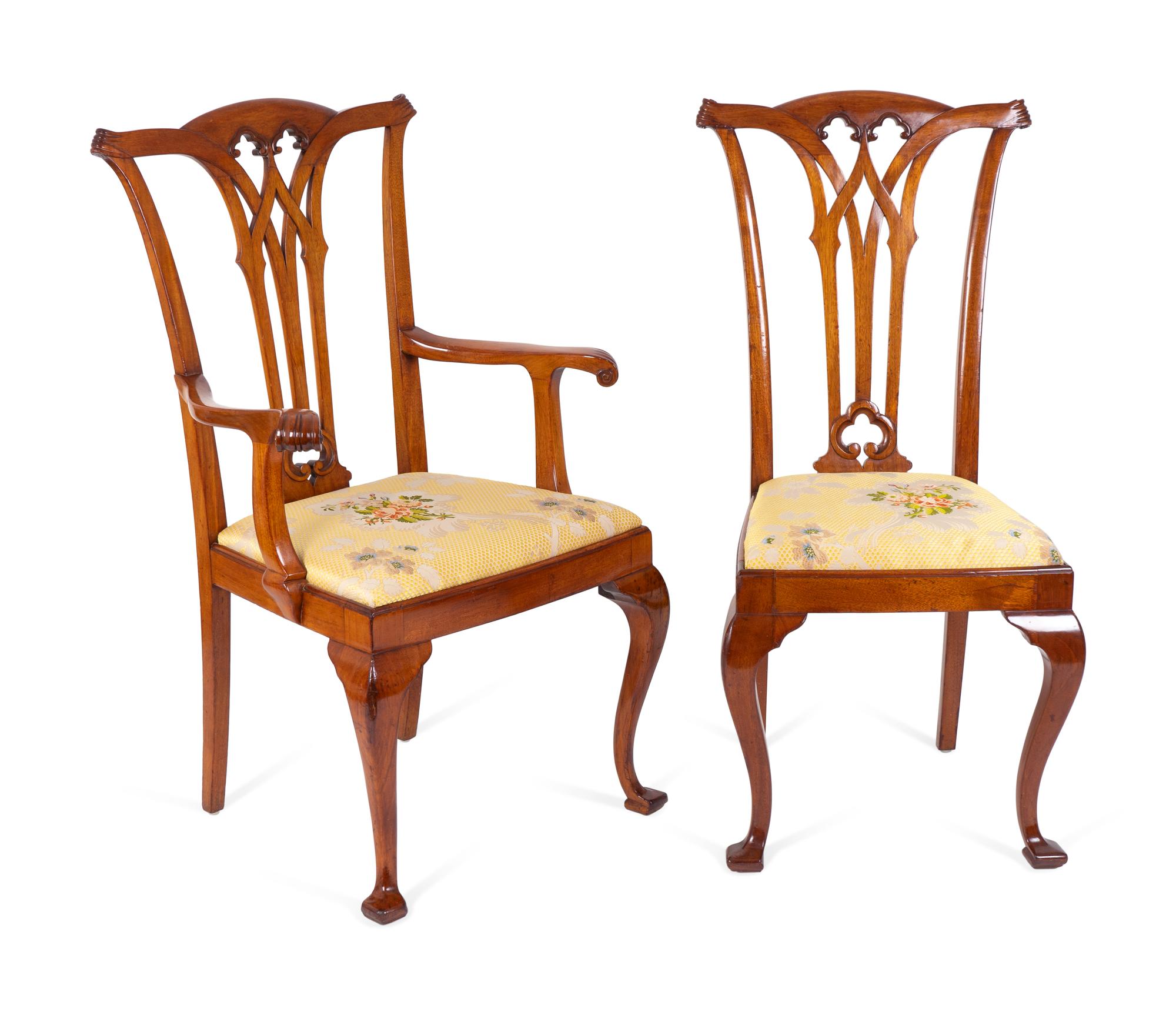 Eleven George II Style Mahogany Dining Chairs — 19TH CENTURY